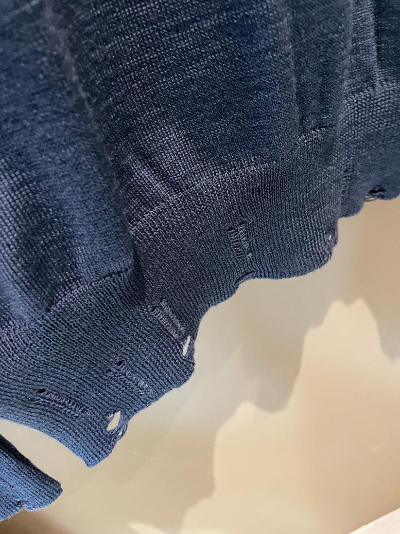 Underground Couture Maglione Blu Rotture