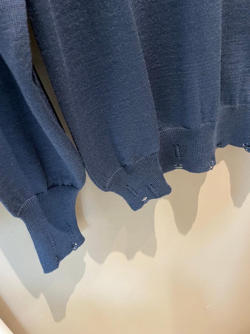 Underground Couture Maglione Blu Rotture