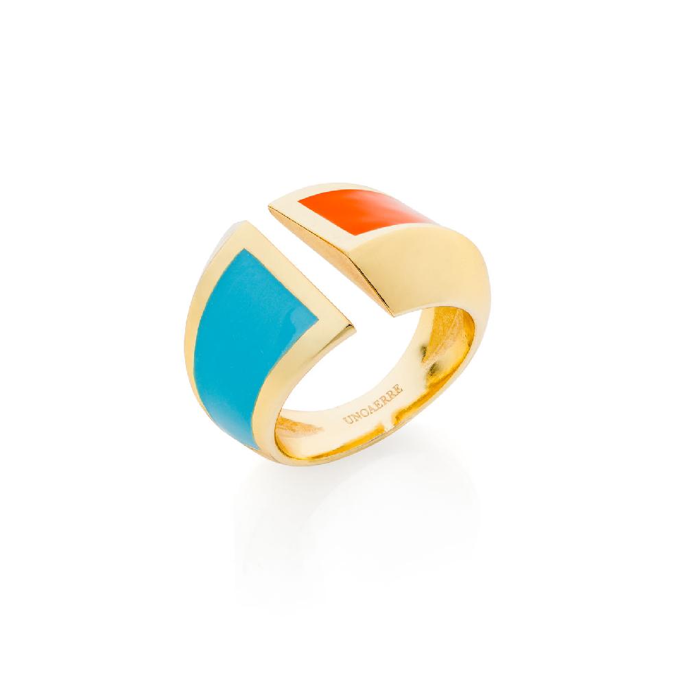Unoaerre Anello A Fascia Smalto Bicolore | UNOAERRE Gioielli
