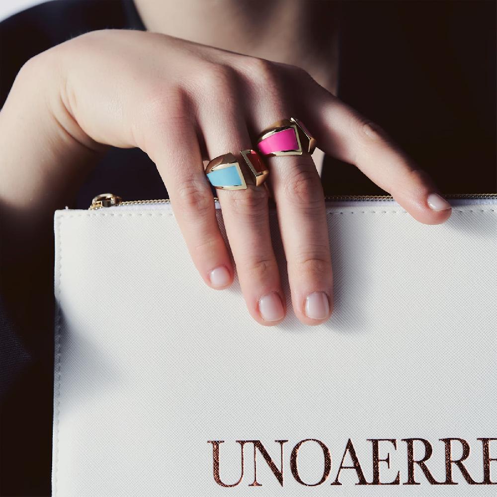 Unoaerre Anello A Fascia Smalto Rosa | UNOAERRE Gioielli