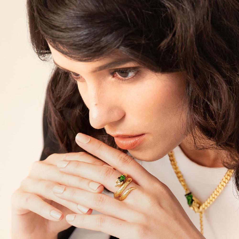 Unoaerre Anello Con Serpente Dorato | UNOAERRE Gioielli