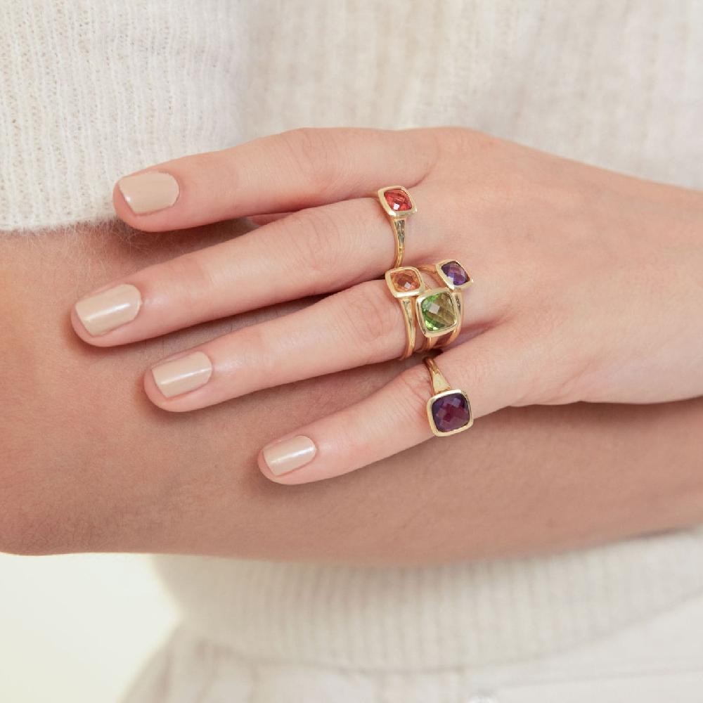 Unoaerre Anello Donna Argento E Cristallo Citrino | UNOAERRE Gioielli