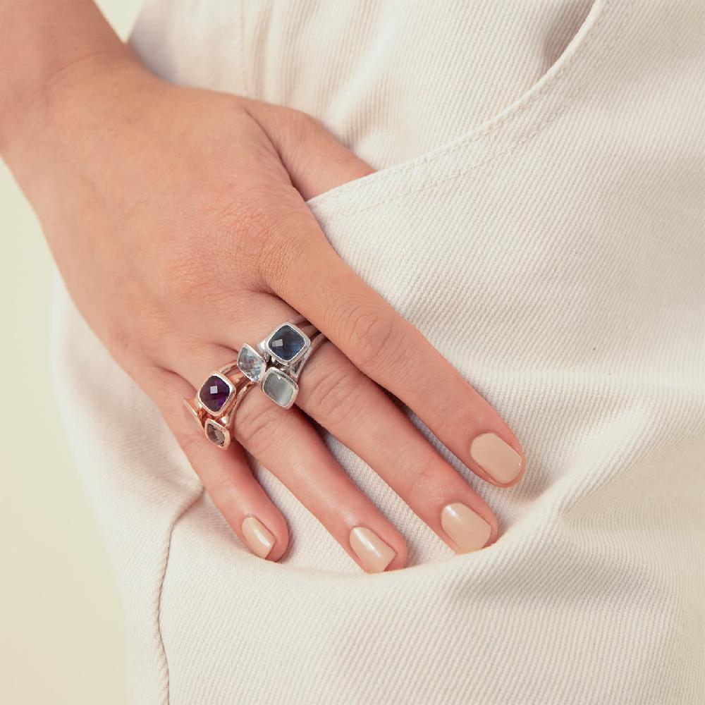 Unoaerre Anello Donna Unoaerre In Argento E Cristallo Acquamarina | UNOAERRE Gioielli