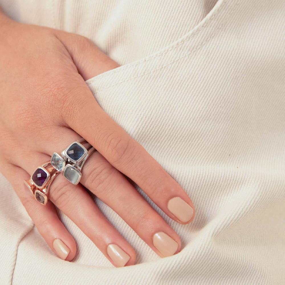 Unoaerre Anello Donna Unoaerre In Argento E Cristallo Blu | UNOAERRE Gioielli