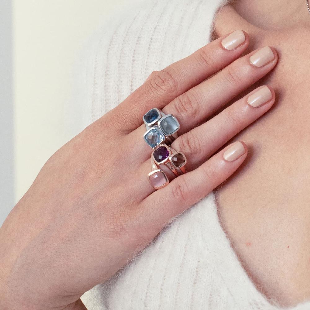 Unoaerre Anello Donna Unoaerre In Argento Rosa E Cristallo Rosa | UNOAERRE Gioielli