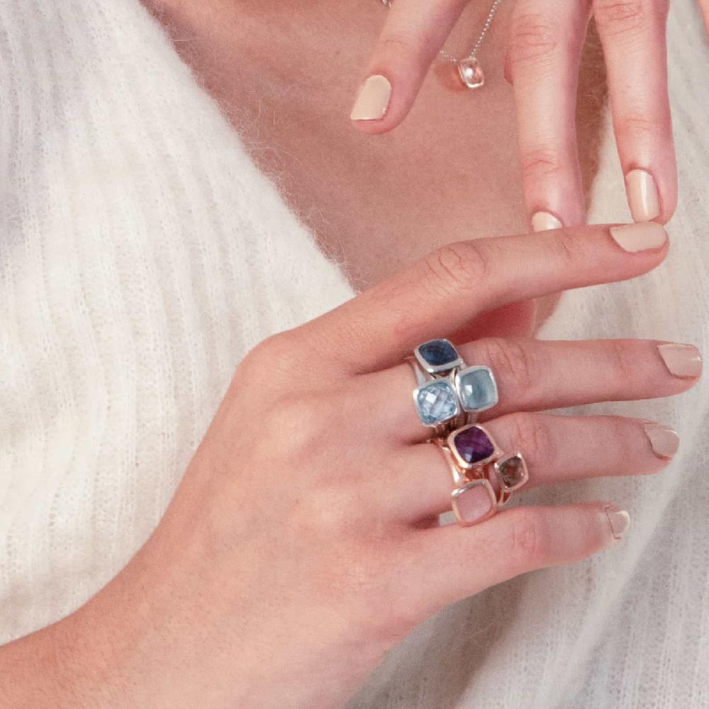 Unoaerre Anello Donna Unoaerre In Argento Rosa E Cristallo Rosa | UNOAERRE Gioielli