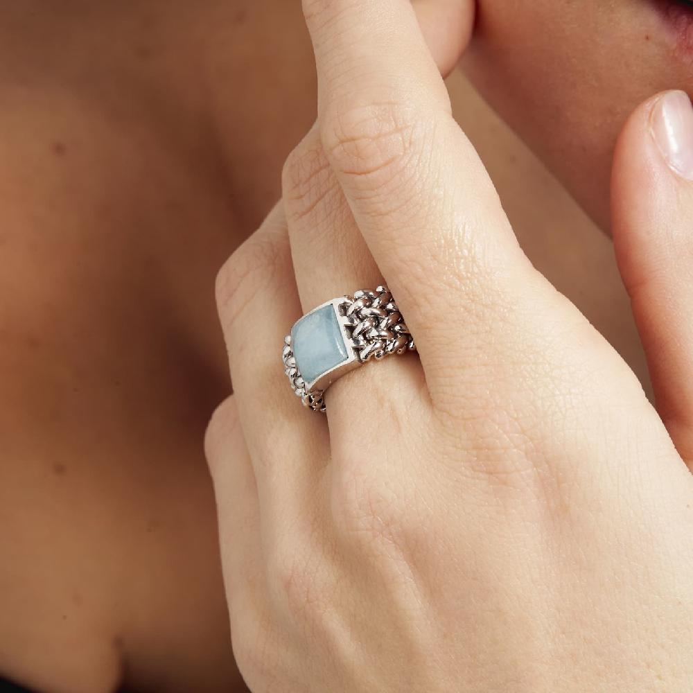 Unoaerre Anello In Argento Con Acquamarina | UNOAERRE Gioielli