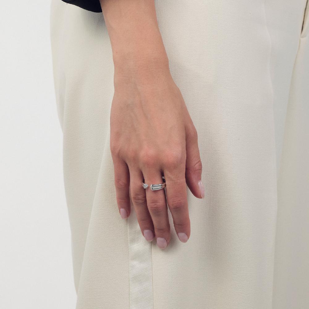 Unoaerre Anello In Argento Con Cuori E Zirconi | UNOAERRE Gioielli