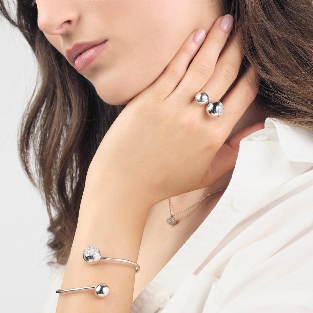 Unoaerre Anello In Argento Con Pavé | UNOAERRE Gioielli