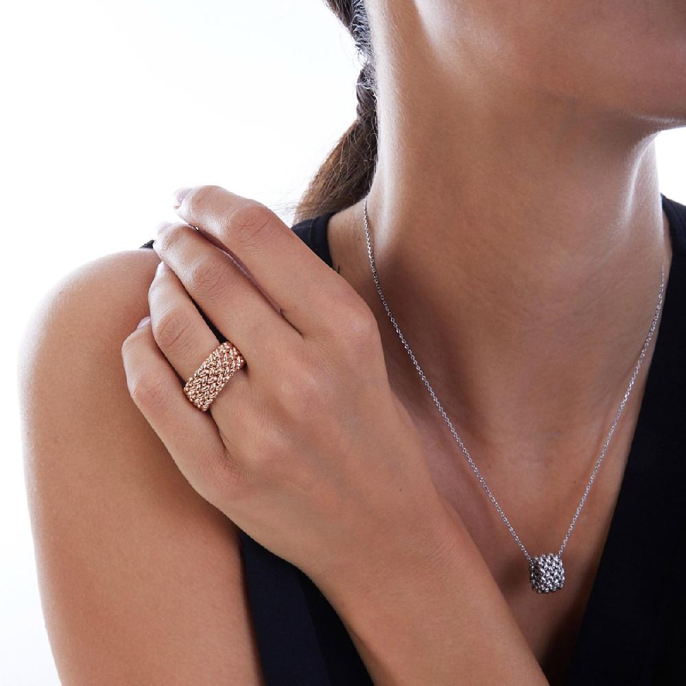 Unoaerre Anello In Argento E Oro Rosa | UNOAERRE Gioielli