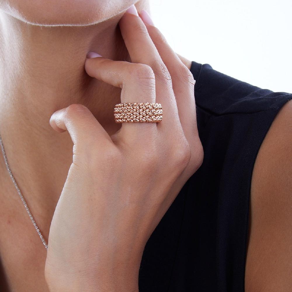 Unoaerre Anello In Argento E Oro Rosa | UNOAERRE Gioielli