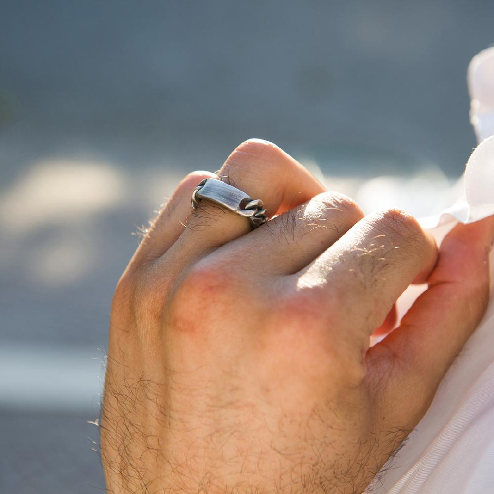 Unoaerre Anello In Argento Naturale Da Uomo | UNOAERRE Gioielli