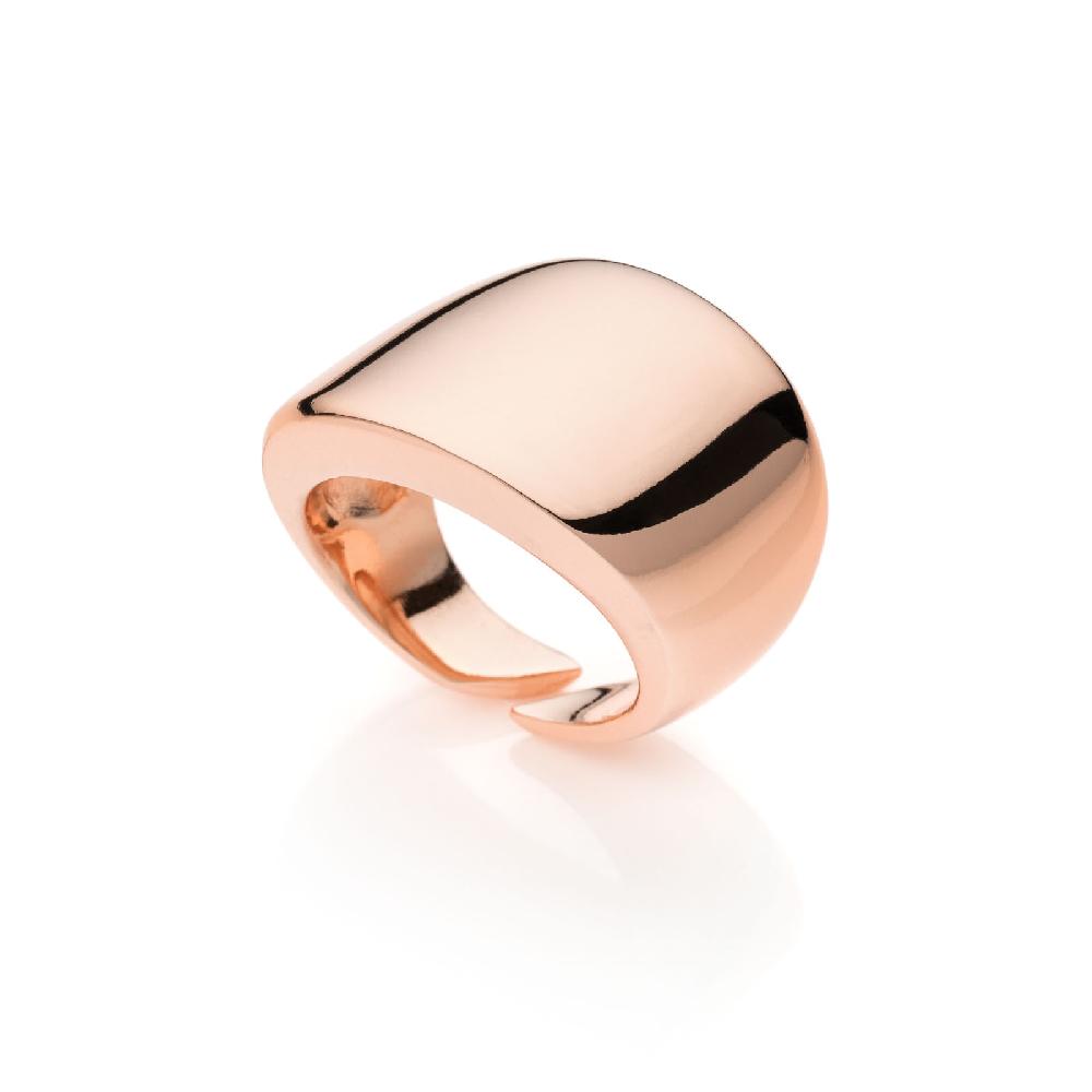 Unoaerre Anello in bronzo a fascia bombata rosa | UNOAERRE Gioielli