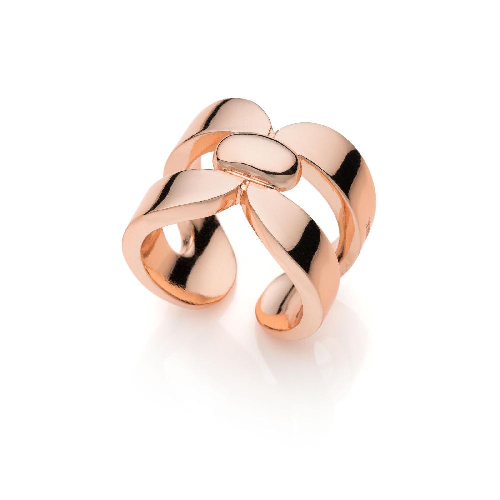 Unoaerre Anello in bronzo dorato rosa Square | UNOAERRE Gioielli