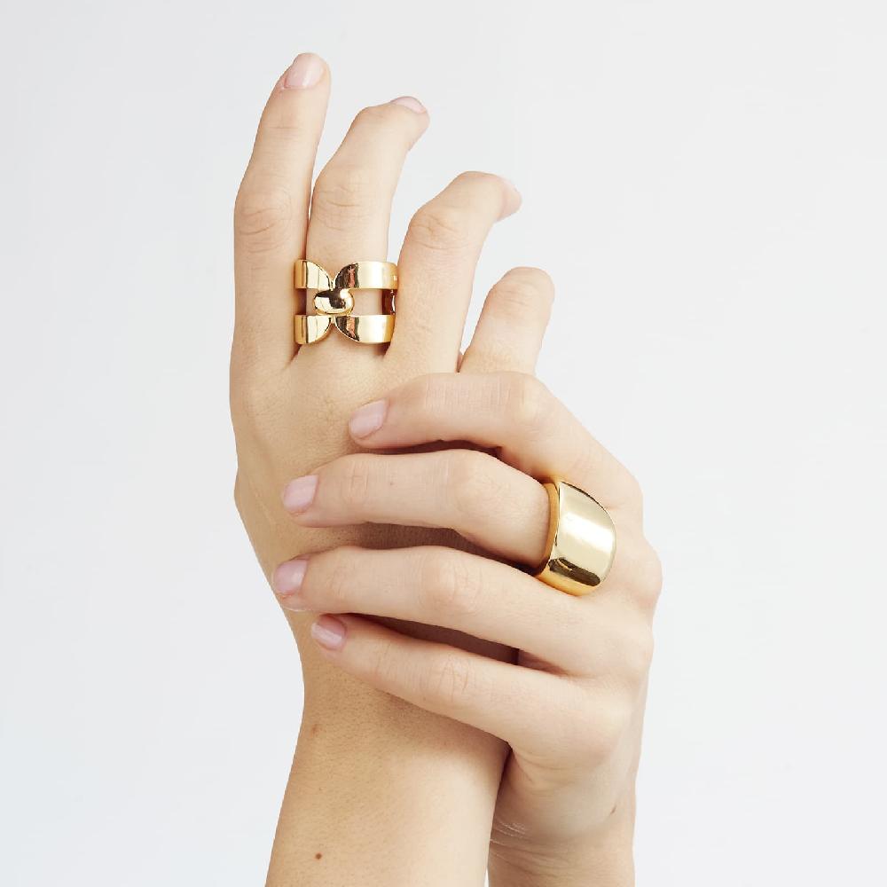 Unoaerre Anello In Bronzo Dorato Square | UNOAERRE Gioielli