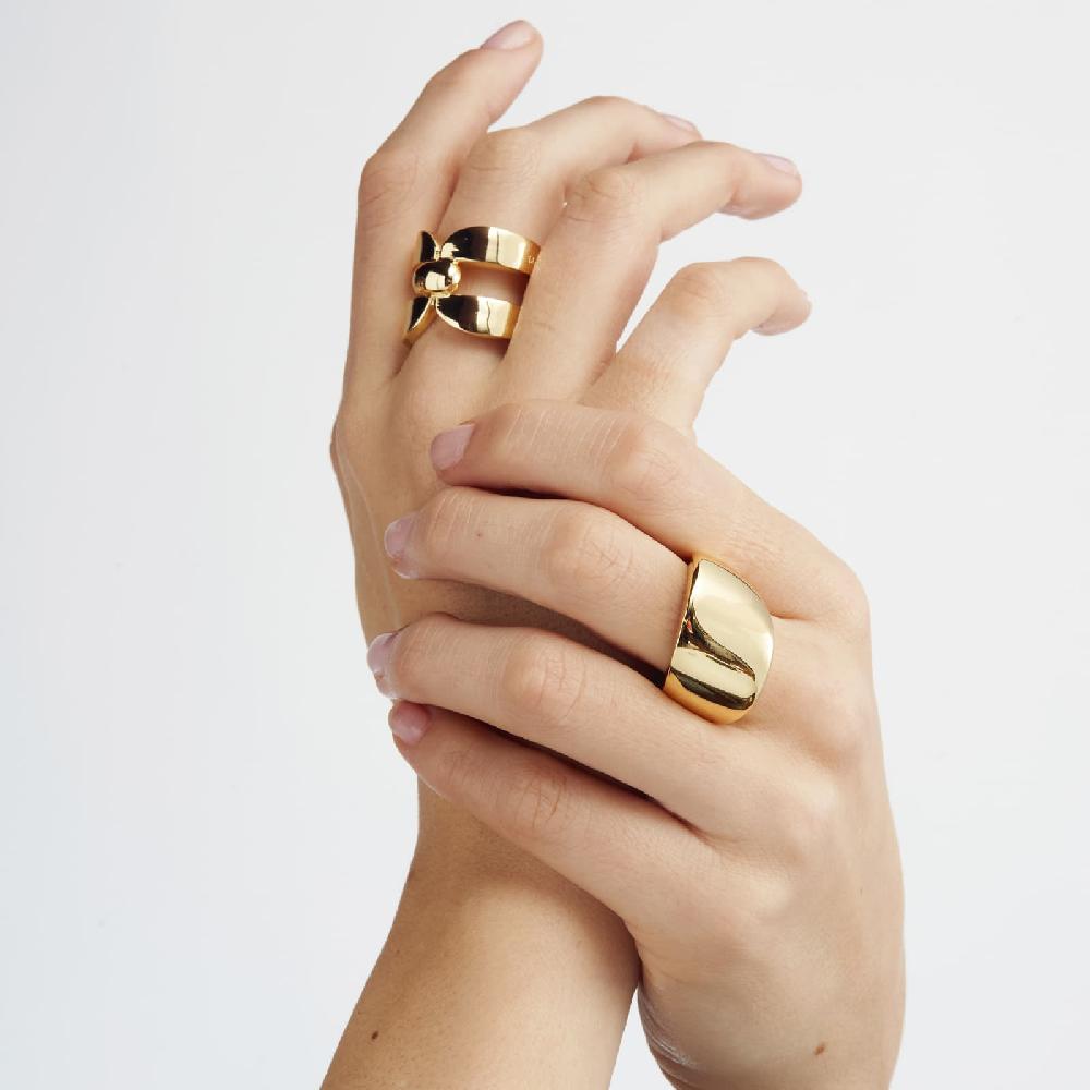 Unoaerre Anello In Bronzo Dorato Square | UNOAERRE Gioielli