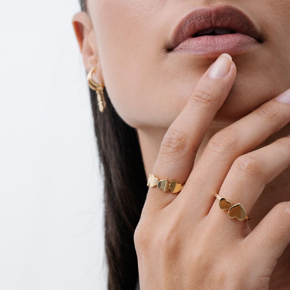 Unoaerre Anello In Oro Con Cuore Grande E Piccolo | UNOAERRE Gioielli