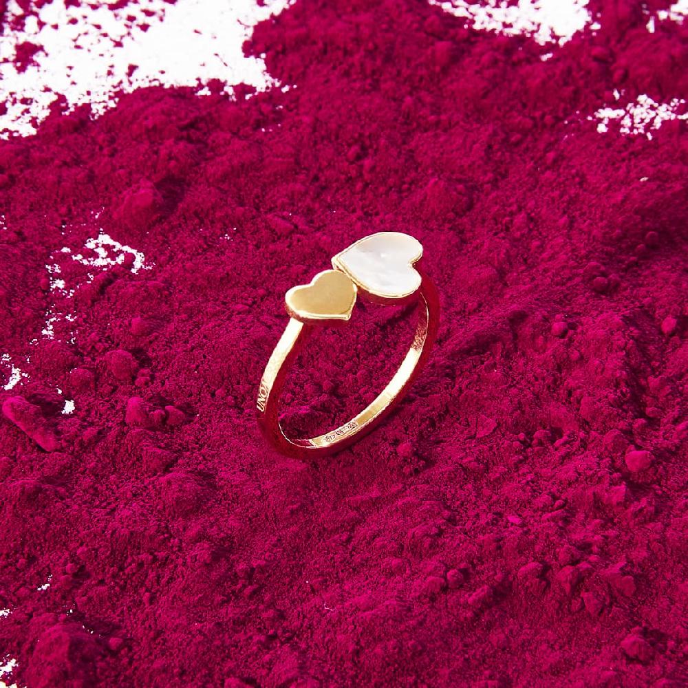 Unoaerre Anello In Oro Con Cuori E Madreperla | UNOAERRE Gioielli