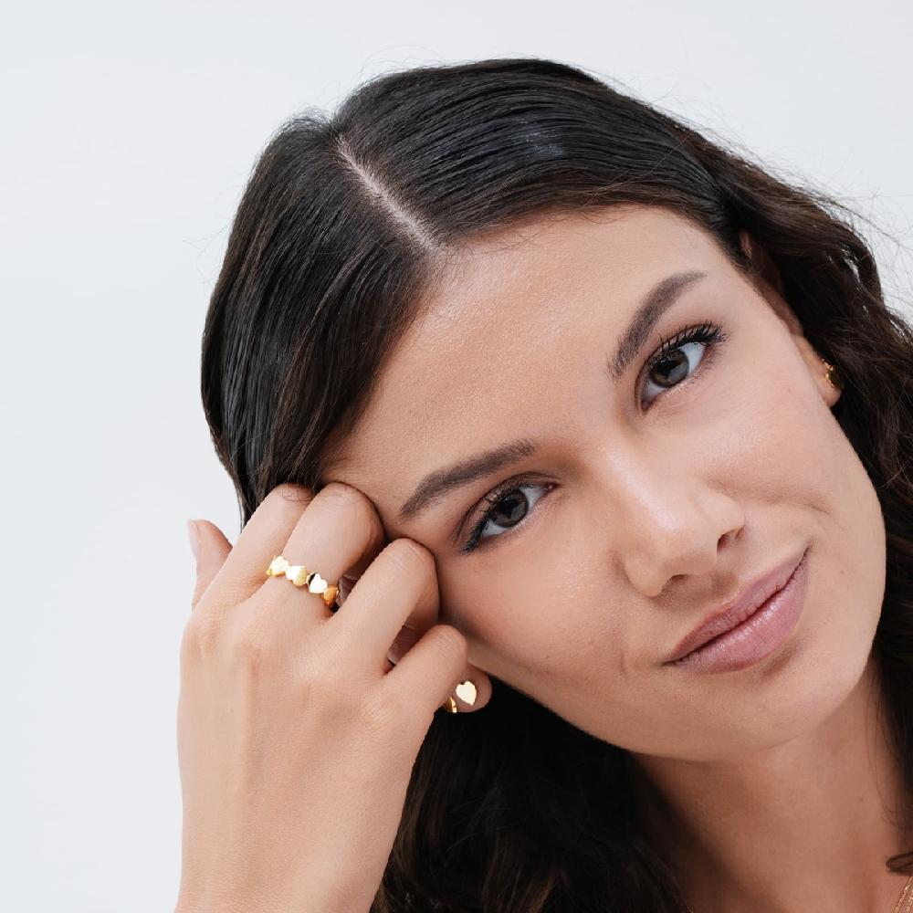 Unoaerre Anello In Oro Veretta Con Cuori | UNOAERRE Gioielli