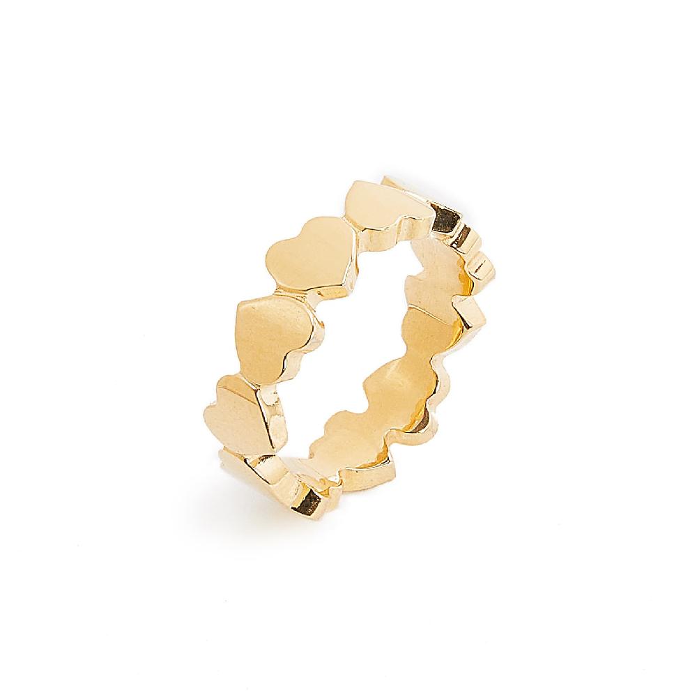 Unoaerre Anello in oro veretta con cuori | UNOAERRE Gioielli