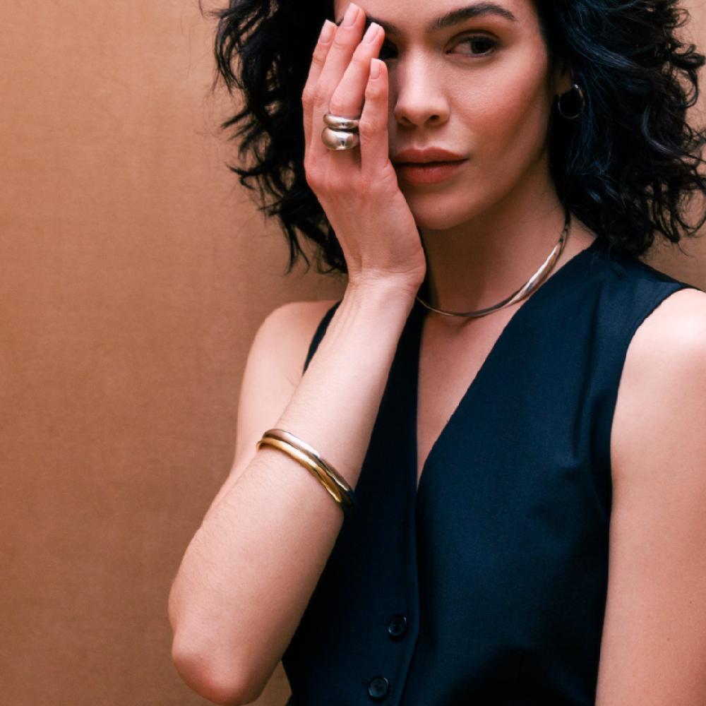 Unoaerre Bangle In Argento Dorato | UNOAERRE Gioielli