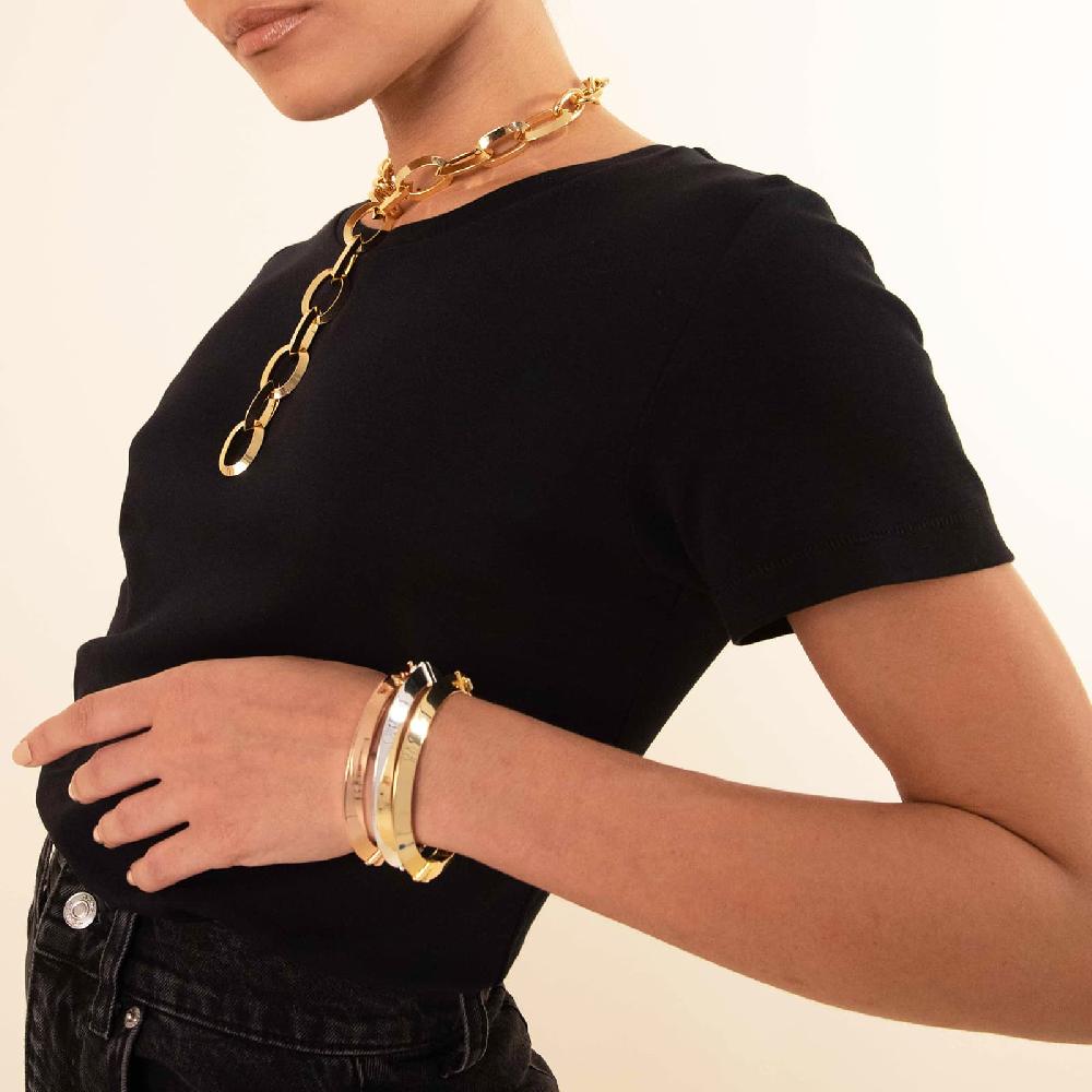 Unoaerre Bracciale Argentato Rigido A Tubo Triangolare Da Donna | UNOAERRE Gioielli