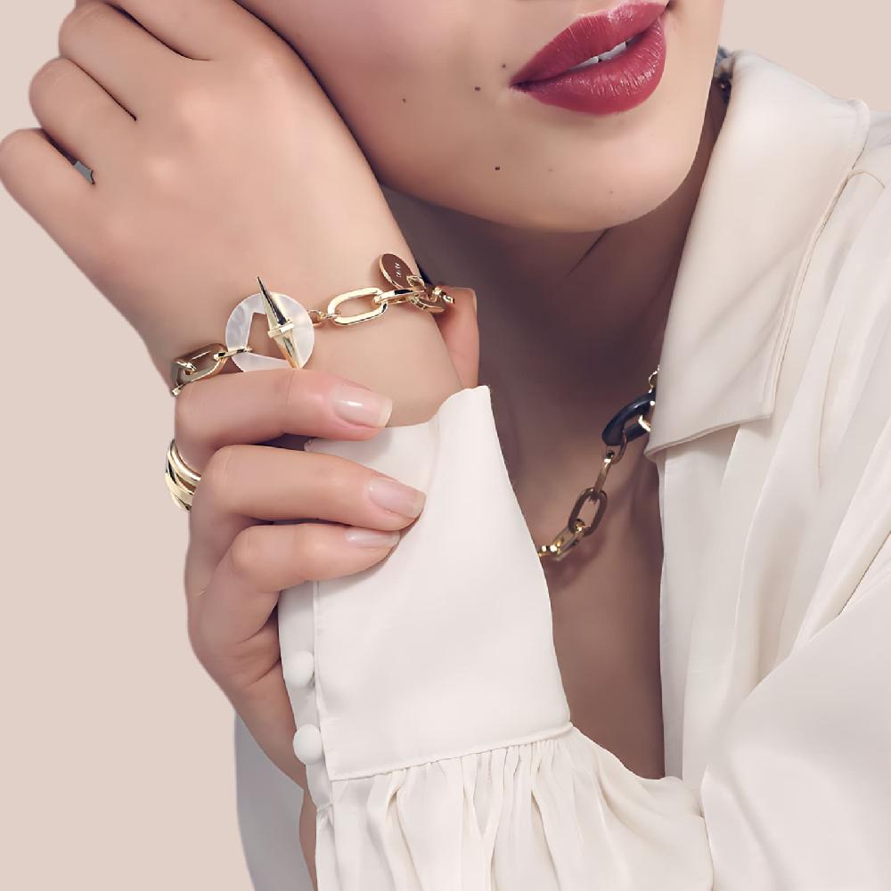 Unoaerre Bracciale Catena Dorata E Madreperla | UNOAERRE Gioielli