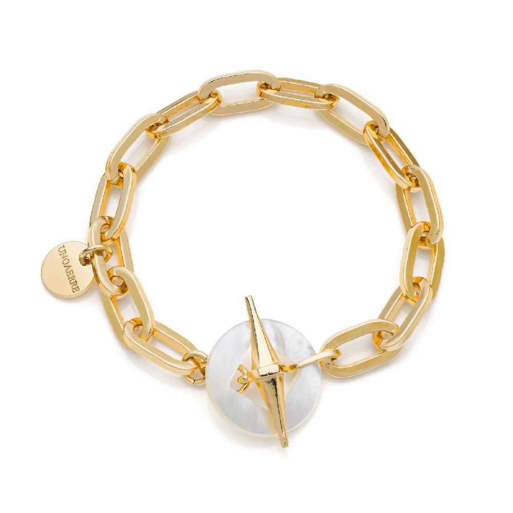 Unoaerre Bracciale catena dorata e madreperla | UNOAERRE Gioielli