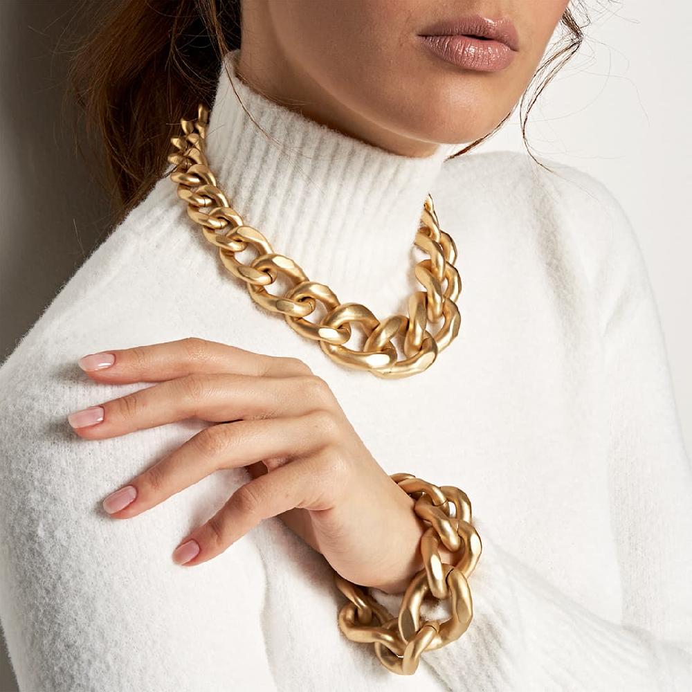 Unoaerre Bracciale Catena Grumetta Maxi In Bronzo Dorato | UNOAERRE Gioielli