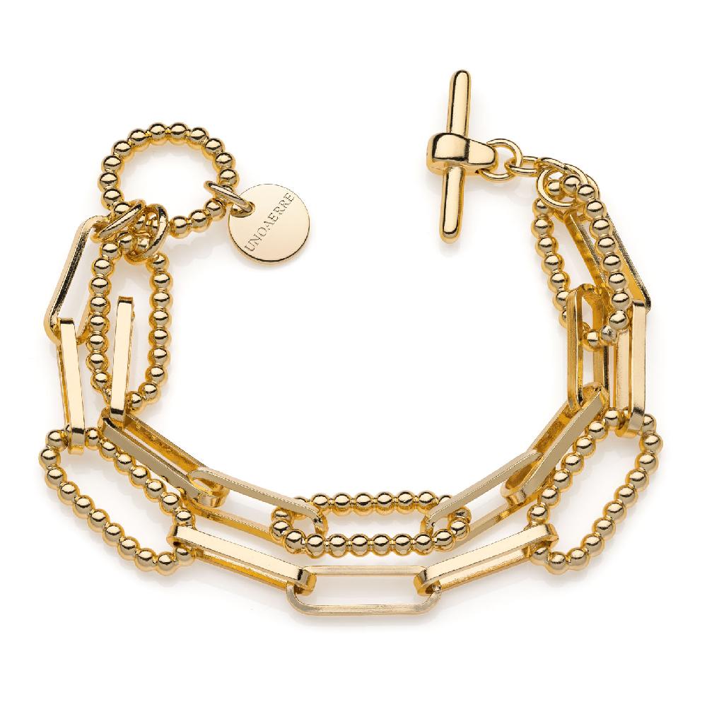 Unoaerre Bracciale donna a due fili catena a palline | UNOAERRE Gioielli