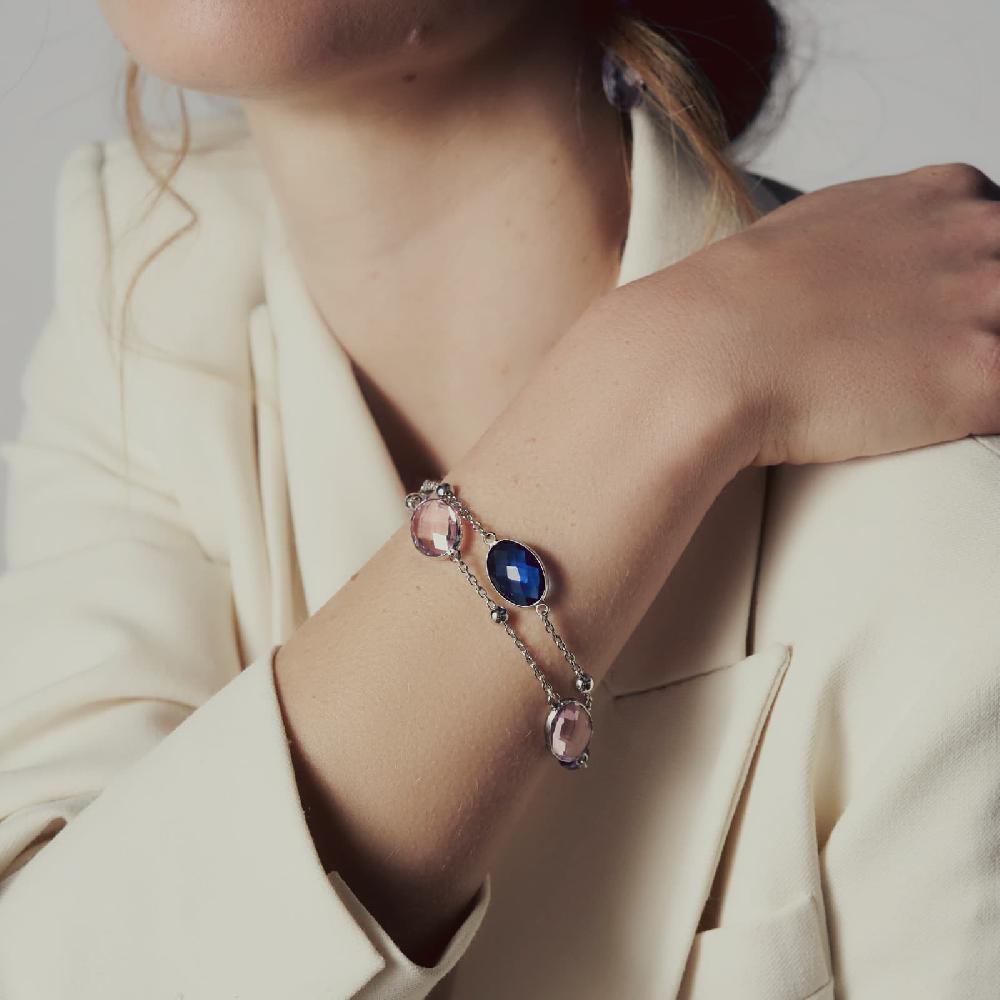 Unoaerre Bracciale Donna Con Pietre Rosa E Blu | UNOAERRE Gioielli