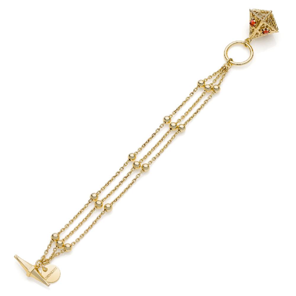 Unoaerre Bracciale Dorato Con Pietre Rosse | UNOAERRE Gioielli