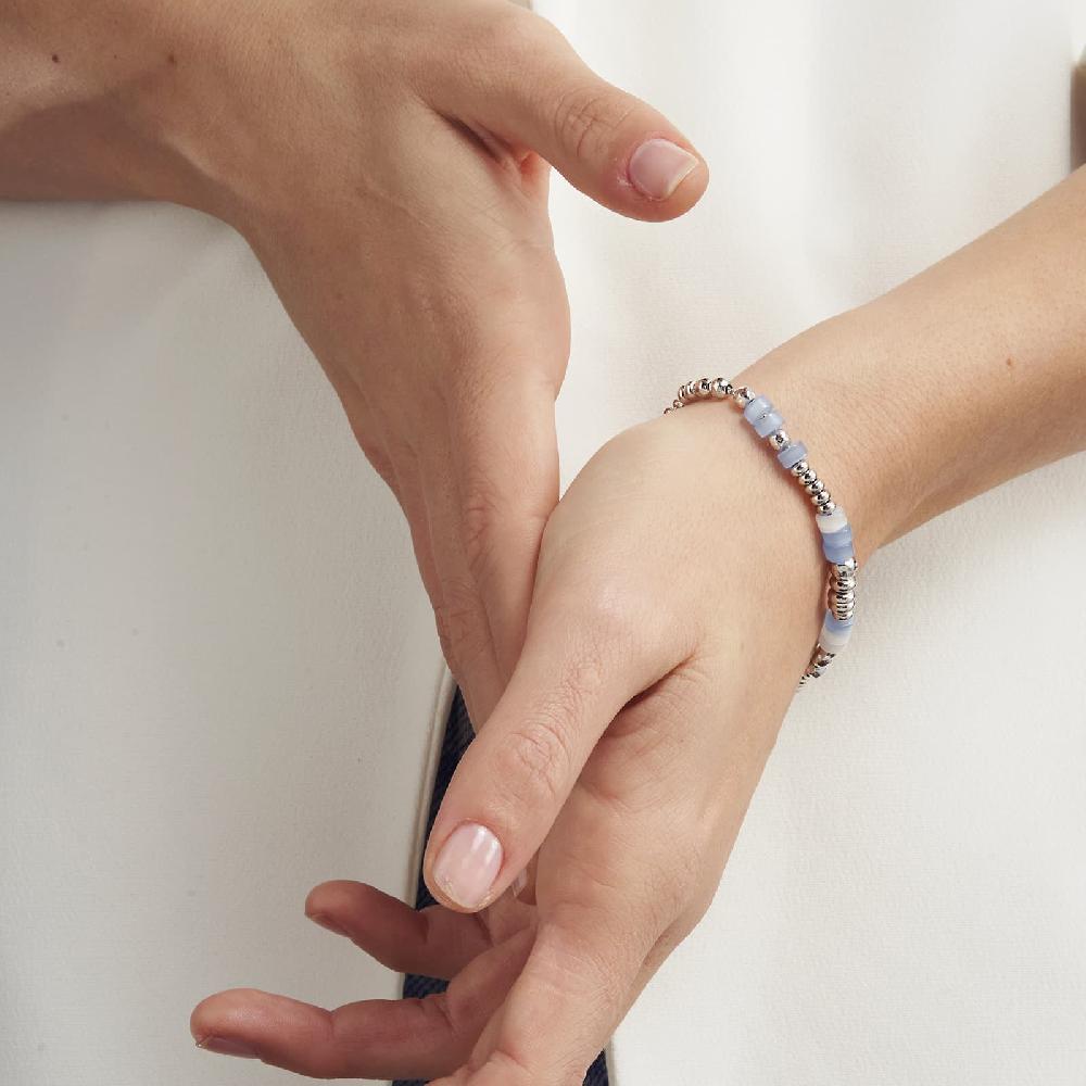 Unoaerre Bracciale In Argento Bianco Con Pietre Azzurre | UNOAERRE Gioielli