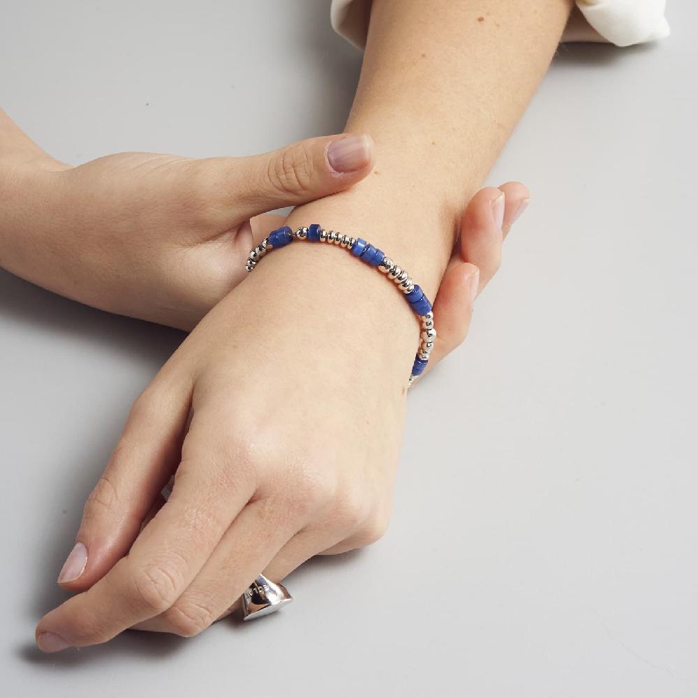 Unoaerre Bracciale In Argento Bianco Pietre Blu | UNOAERRE Gioielli