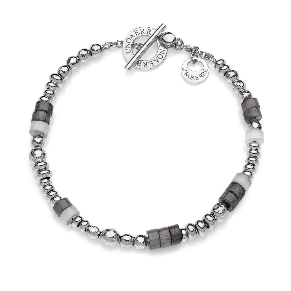 Unoaerre Bracciale in argento bianco pietre grigio | UNOAERRE Gioielli