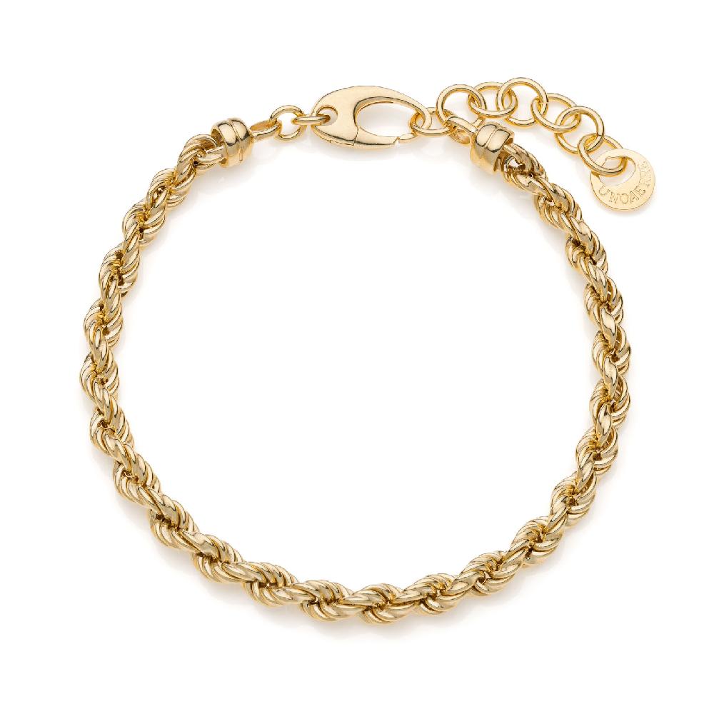 Unoaerre Bracciale in argento dorato catena corda | UNOAERRE Gioielli