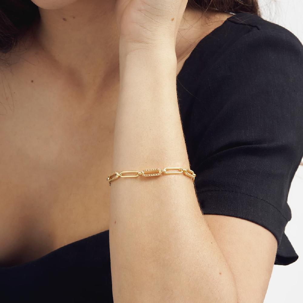 Unoaerre Bracciale In Argento Dorato Con Cubic Zirconia Dorati | UNOAERRE Gioielli