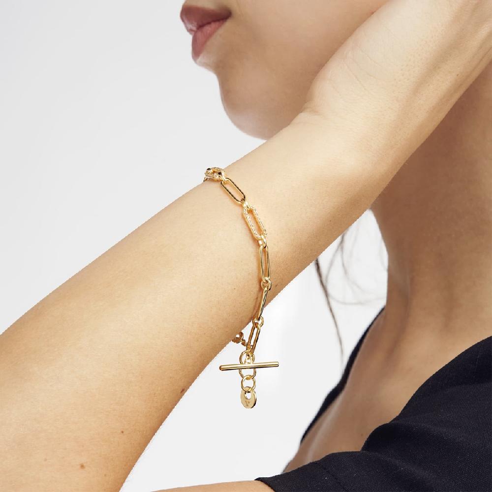 Unoaerre Bracciale In Argento Dorato Con Cubic Zirconia Dorati | UNOAERRE Gioielli