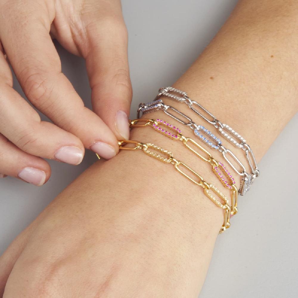 Unoaerre Bracciale In Argento Dorato Con Cubic Zirconia Dorati | UNOAERRE Gioielli