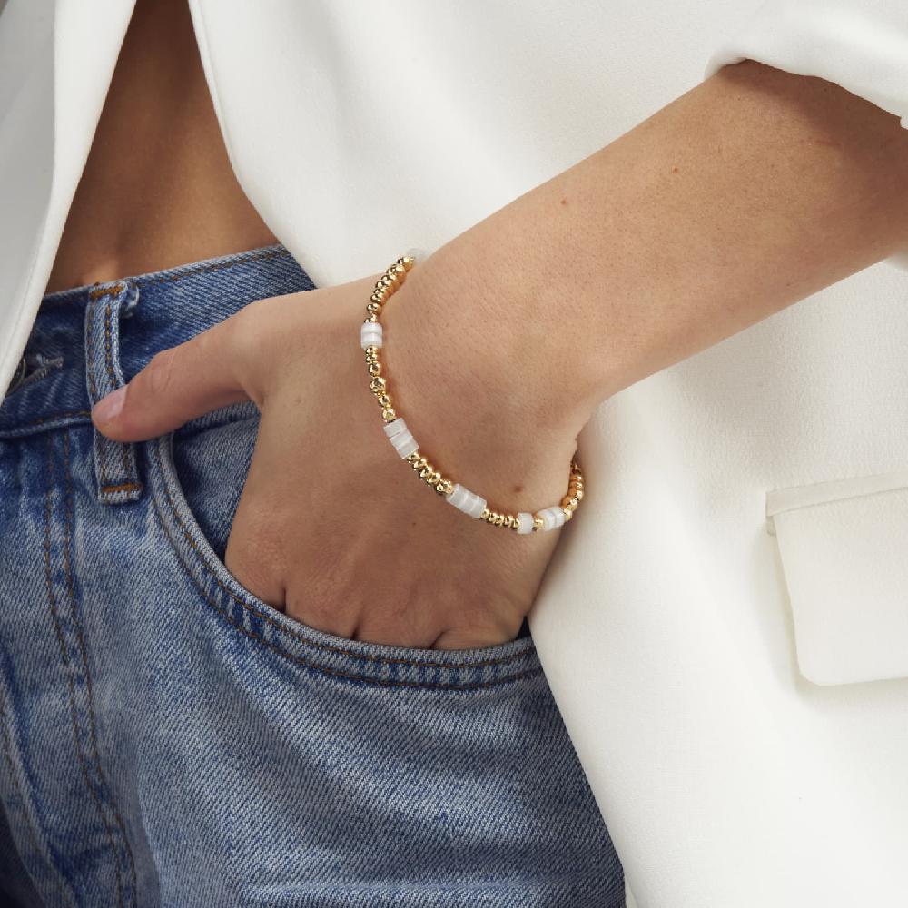 Unoaerre Bracciale In Argento Dorato Con Pietre Bianche | UNOAERRE Gioielli