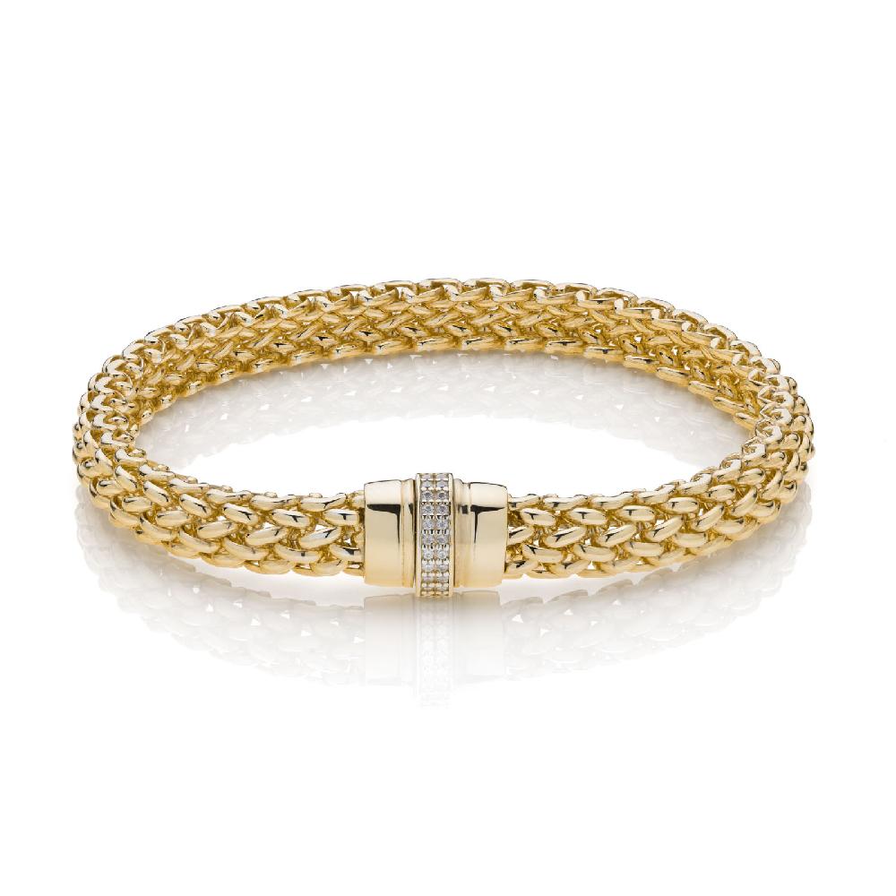 Unoaerre Bracciale in argento dorato e zirconi | UNOAERRE Gioielli