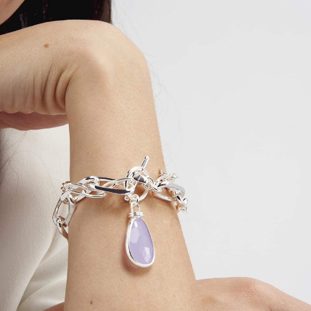 Unoaerre Bracciale In Bronzo Argentato Cristallo Glicine | UNOAERRE Gioielli