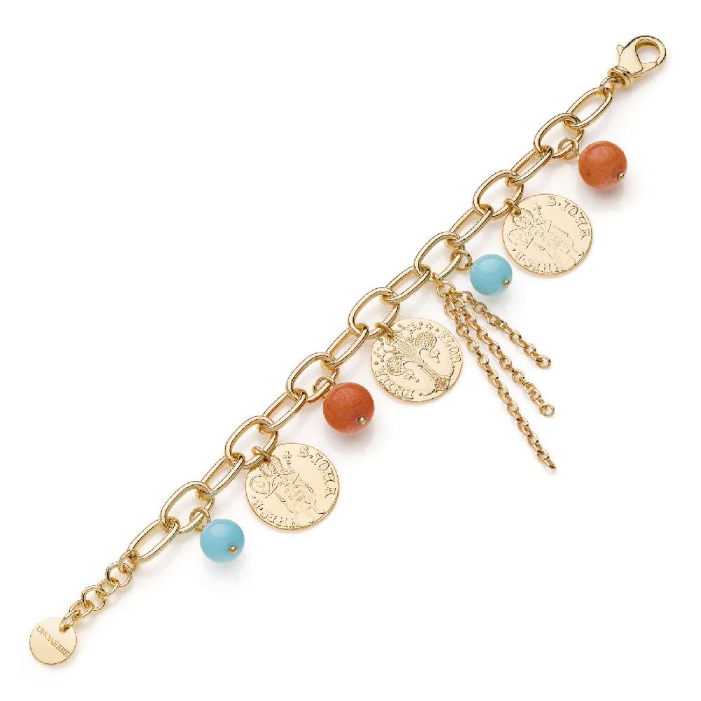 Unoaerre Bracciale In Bronzo Dorato Con Charms | UNOAERRE Gioielli