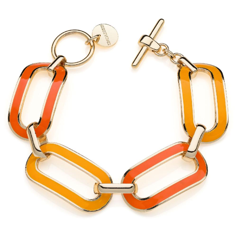 Unoaerre Bracciale in bronzo dorato con smalto arancio | UNOAERRE Gioielli