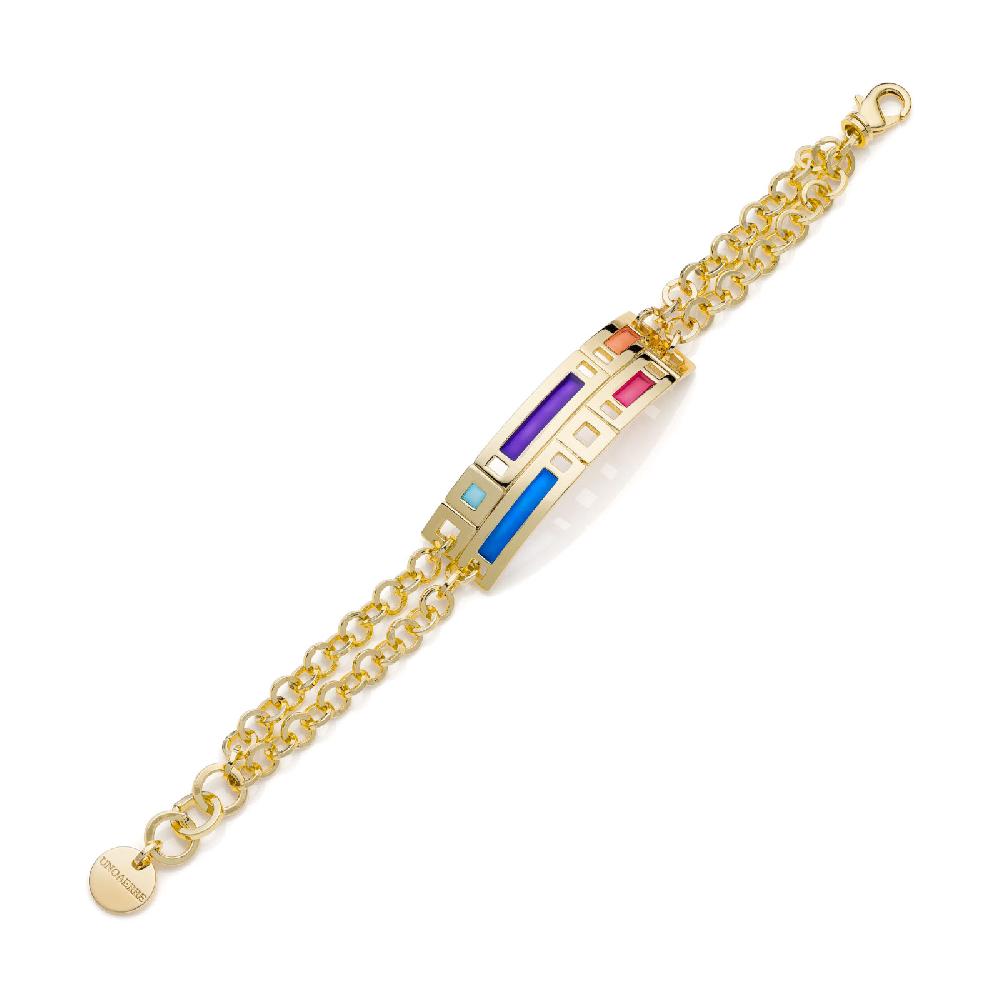 Unoaerre Bracciale in bronzo dorato e smalto colorato | UNOAERRE Gioielli