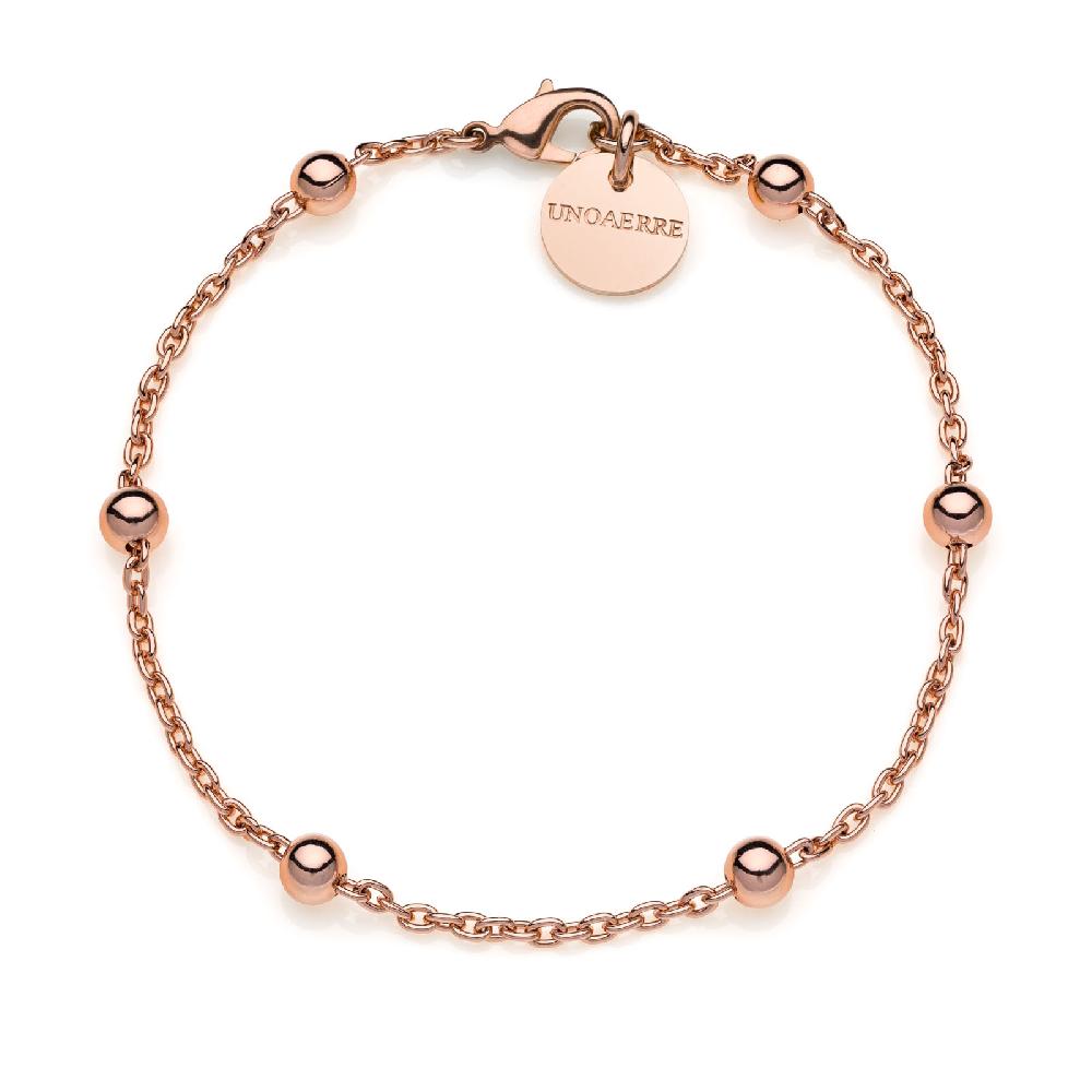 Unoaerre Bracciale in bronzo dorato rosa con sfere | UNOAERRE Gioielli
