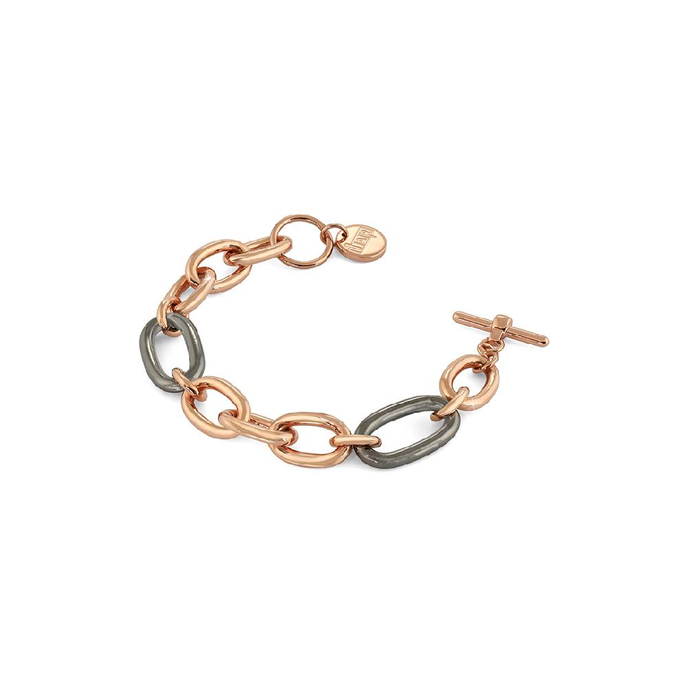 Unoaerre bracciale in bronzo dorato rosa e nero 491488 | UNOAERRE Gioielli
