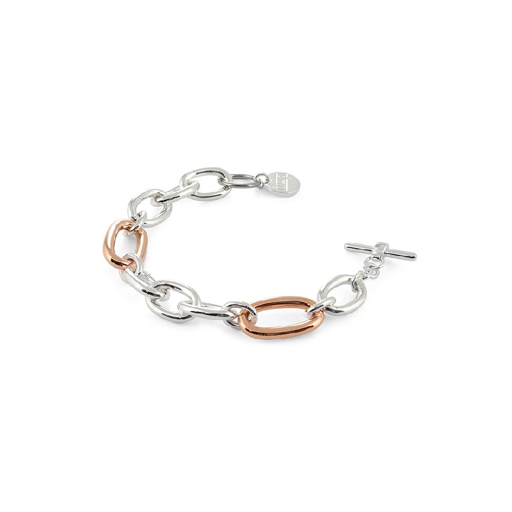 Unoaerre bracciale in bronzo dorato rosa ed argentato 491487 | UNOAERRE Gioielli