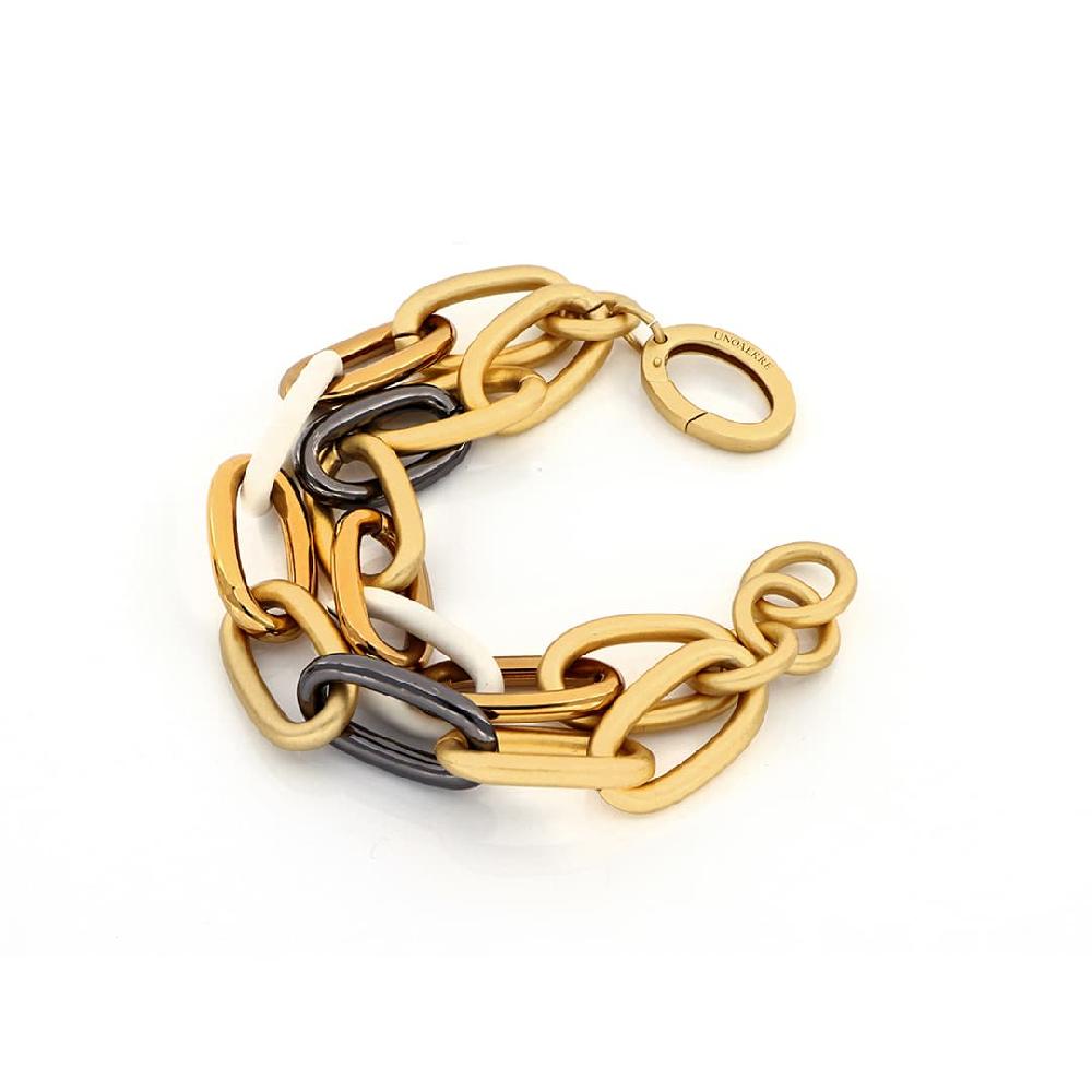 Unoaerre Bracciale In Bronzo Giallo Marrone E Nero 502918 | UNOAERRE Gioielli