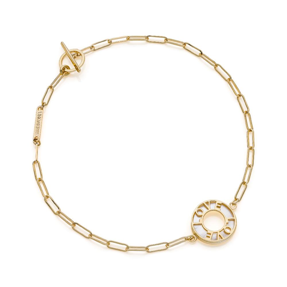 Unoaerre Bracciale in oro con scritta LOVE | UNOAERRE Gioielli